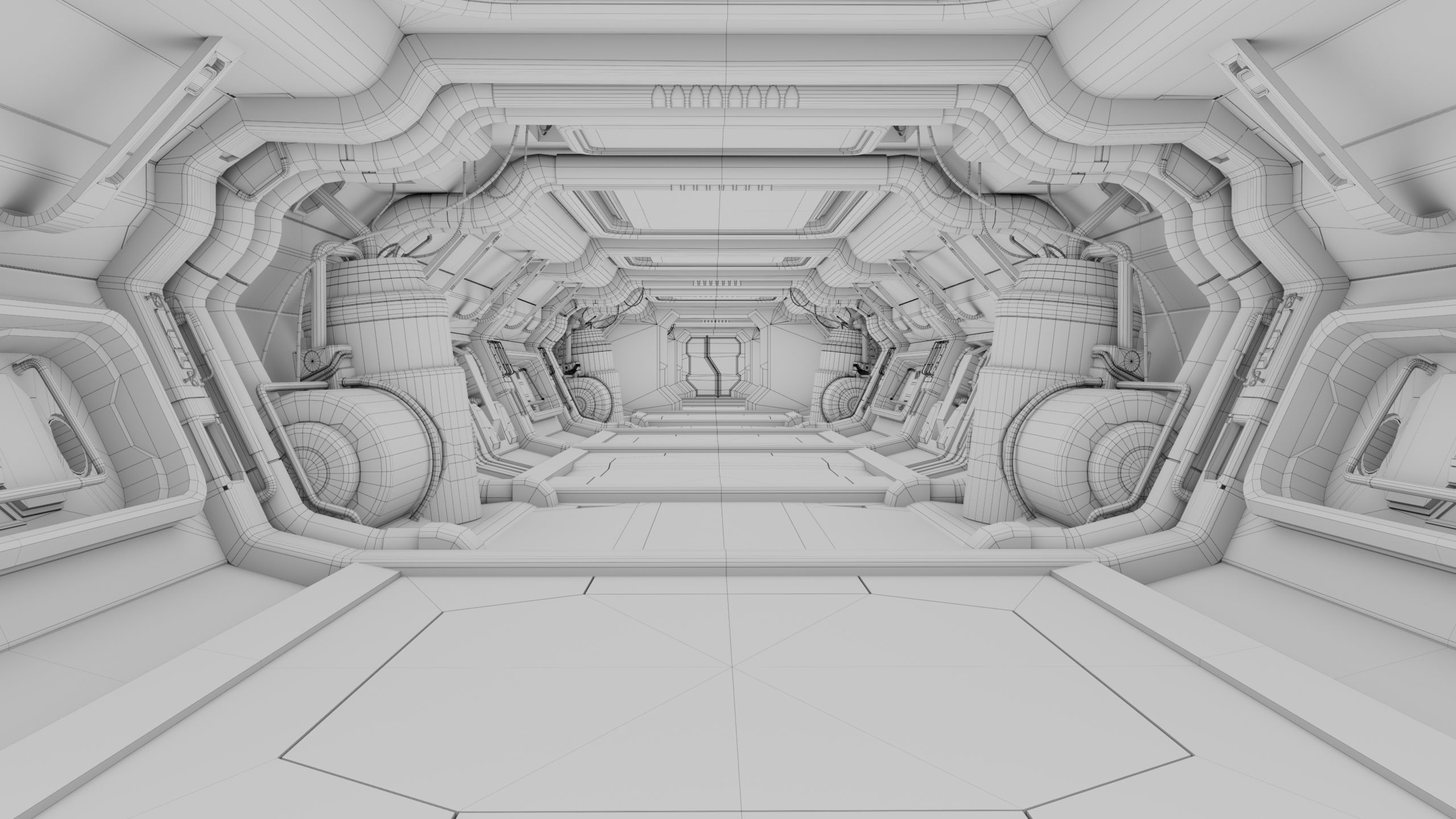 3D Sci-Fi Corridor 02 All PBR Unity UE Textures Low-poly 3D model_44
