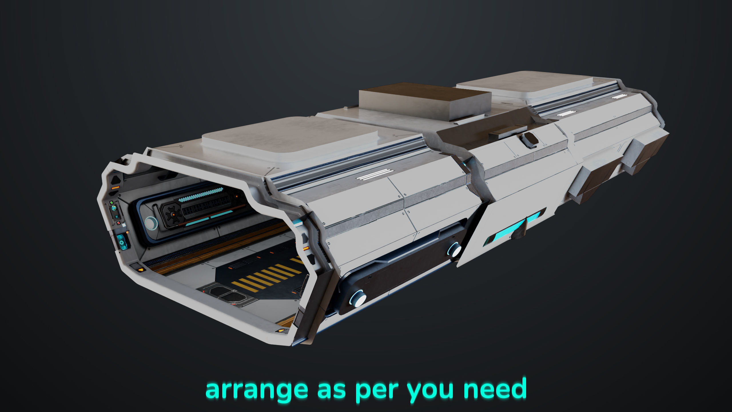 3D Sci-Fi Corridor 02 All PBR Unity UE Textures Low-poly 3D model_16