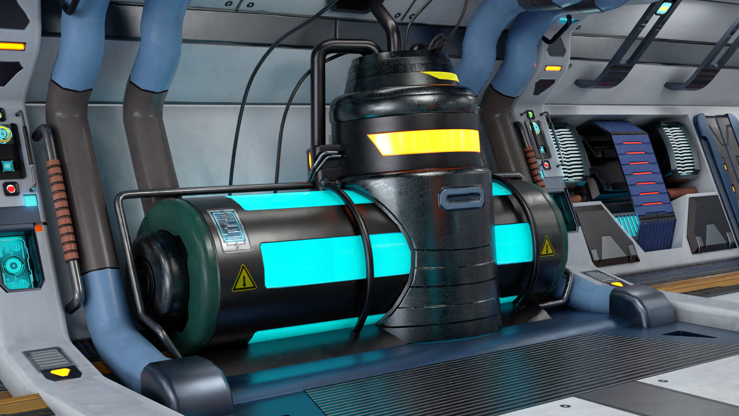 3D Sci-Fi Corridor 02 All PBR Unity UE Textures Low-poly 3D model_30