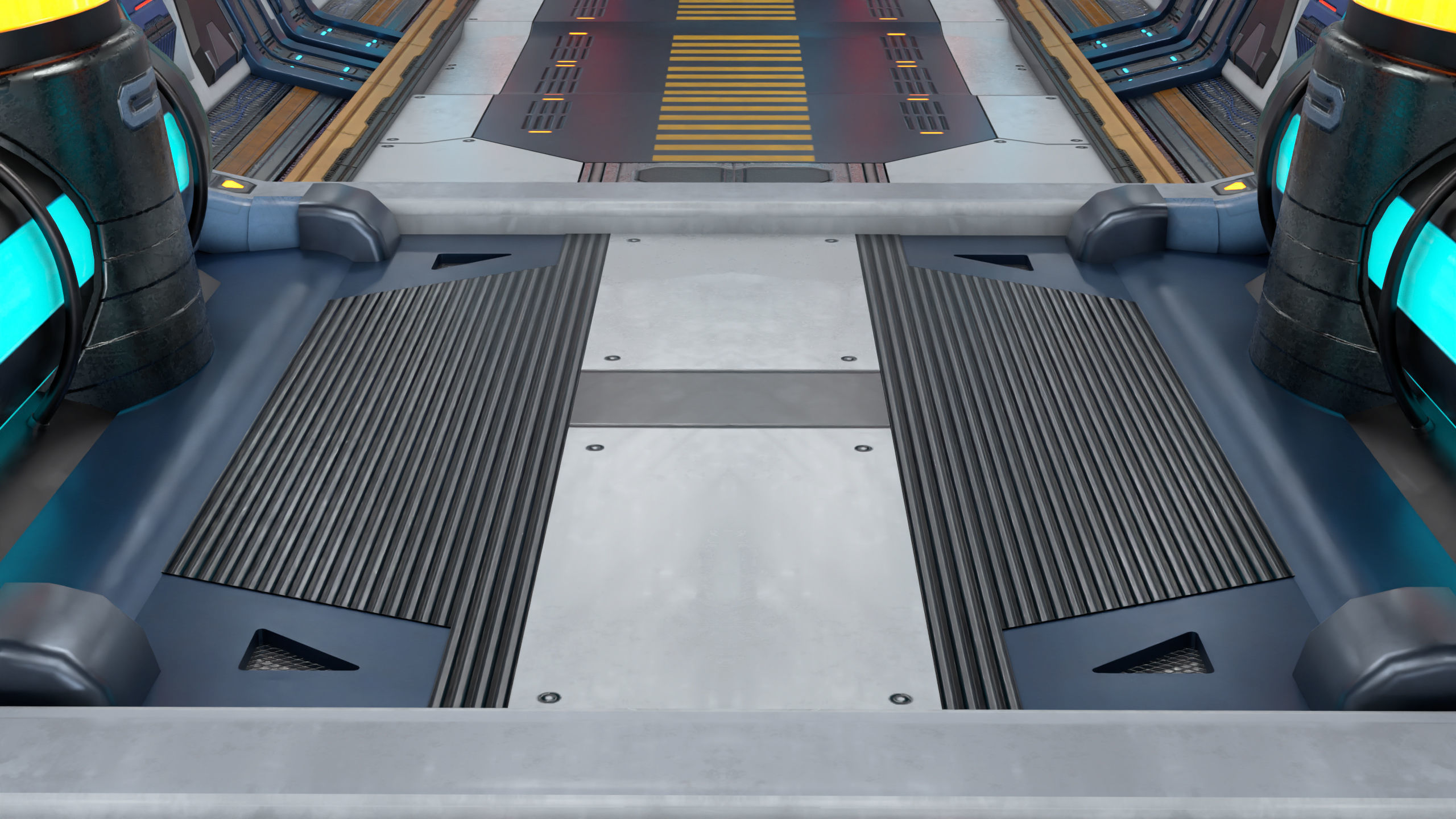 3D Sci-Fi Corridor 02 All PBR Unity UE Textures Low-poly 3D model_12