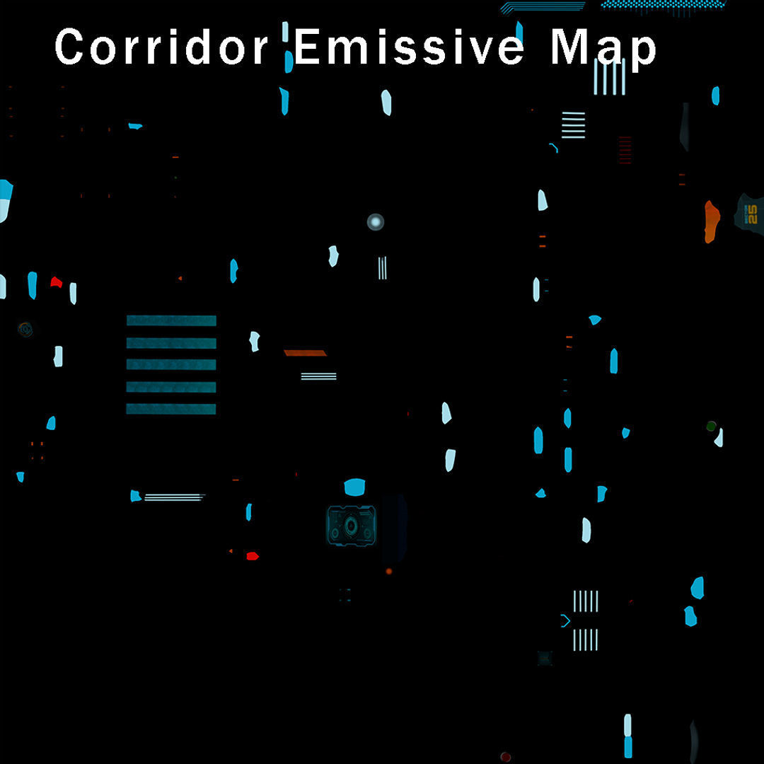 3D Sci-Fi Corridor 02 All PBR Unity UE Textures Low-poly 3D model_62