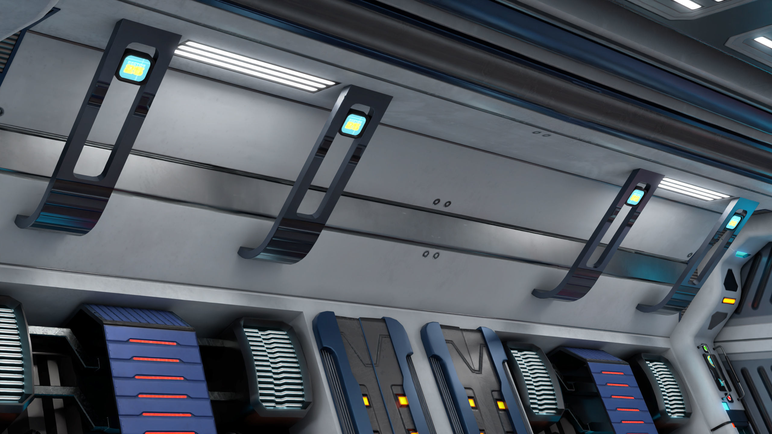 3D Sci-Fi Corridor 02 All PBR Unity UE Textures Low-poly 3D model_28