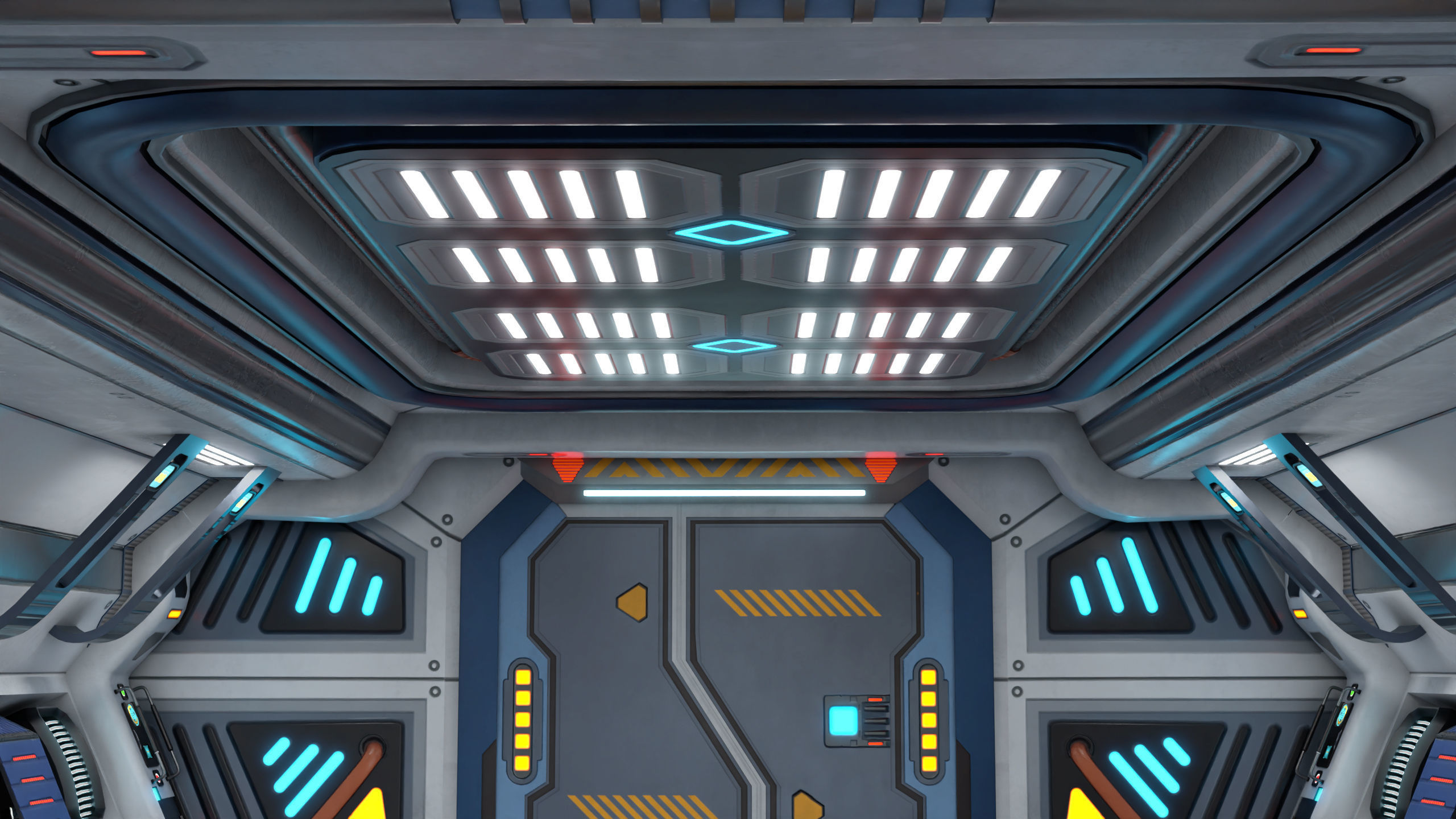 3D Sci-Fi Corridor 02 All PBR Unity UE Textures Low-poly 3D model_26