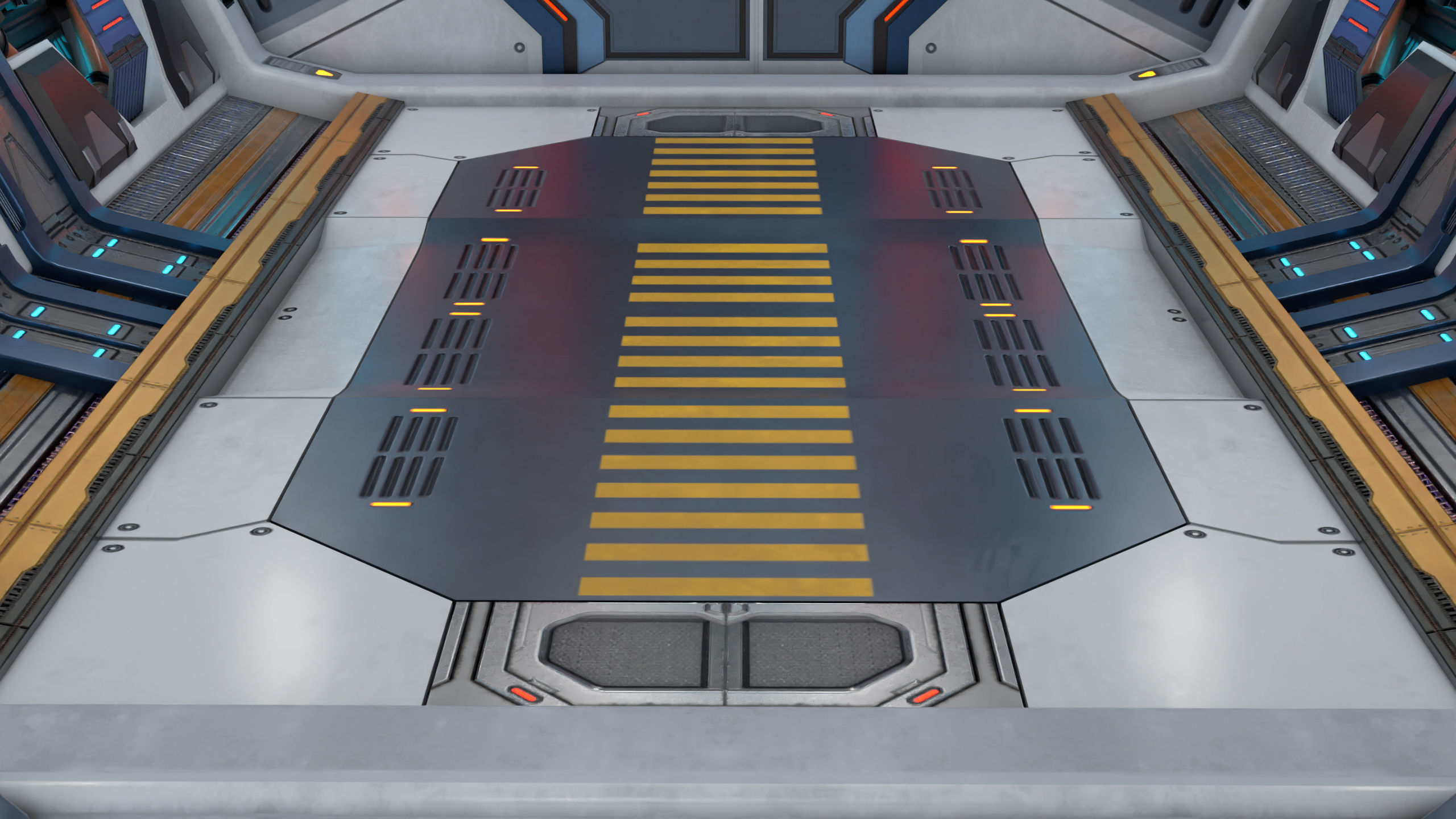 3D Sci-Fi Corridor 02 All PBR Unity UE Textures Low-poly 3D model_24