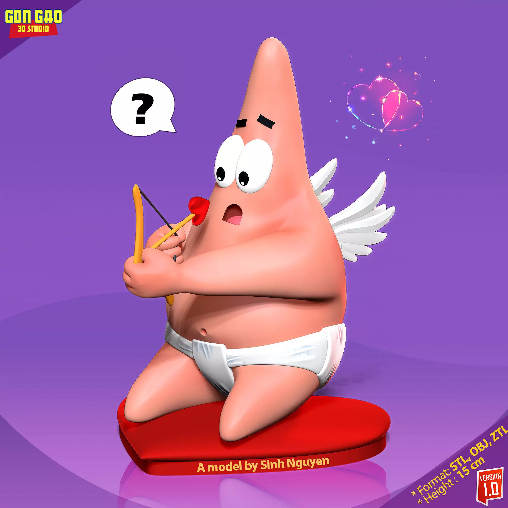 Cupid Patrick Star 3D print model