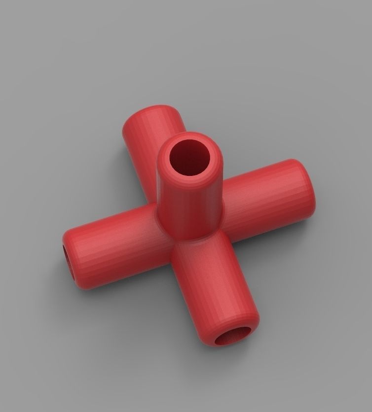 Aquarium Air Pipe 5 Way 270 Connector 3D print model_61