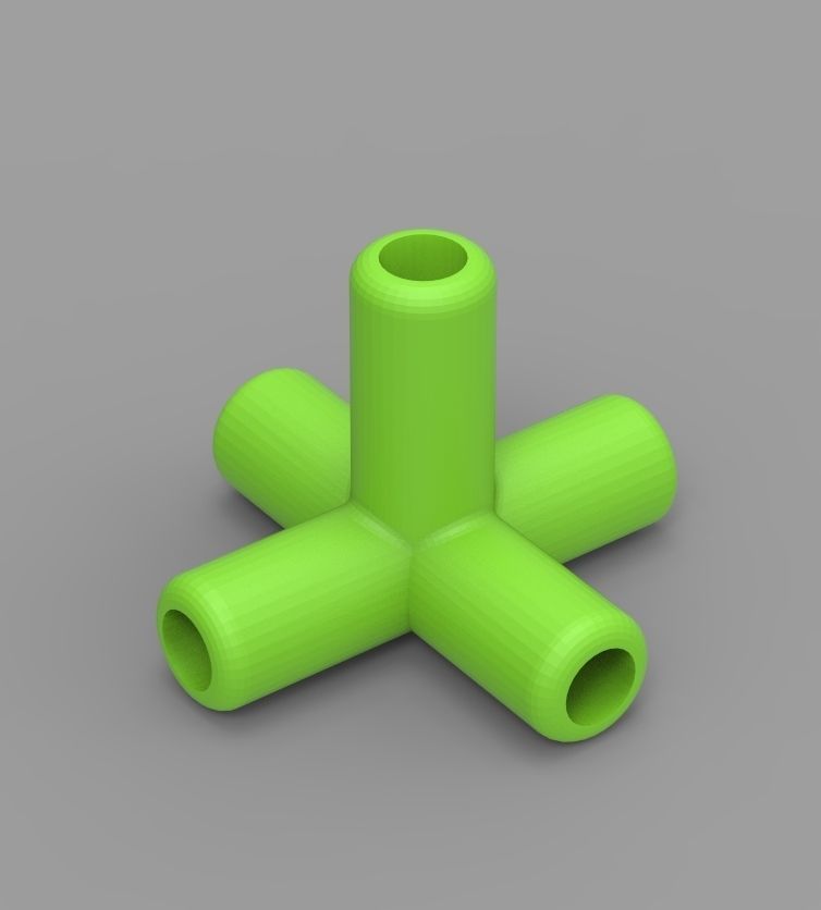 Aquarium Air Pipe 5 Way 270 Connector 3D print model_56