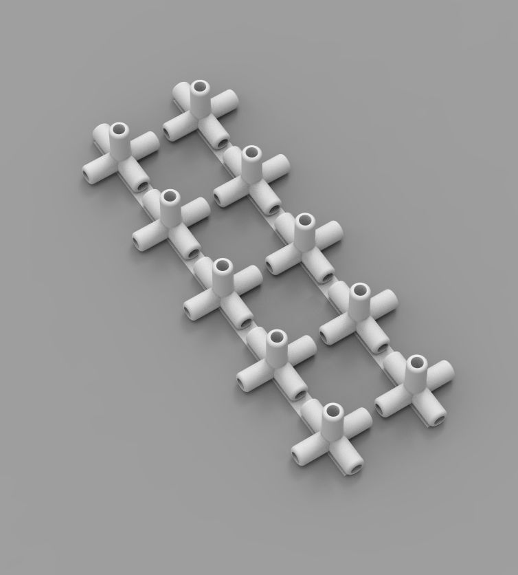 Aquarium Air Pipe 5 Way 270 Connector 3D print model_33