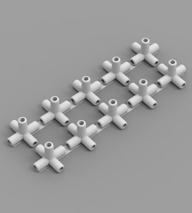 Aquarium Air Pipe 5 Way 270 Connector 3D print model_36