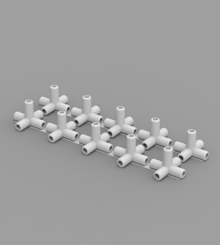 Aquarium Air Pipe 5 Way 270 Connector 3D print model_39