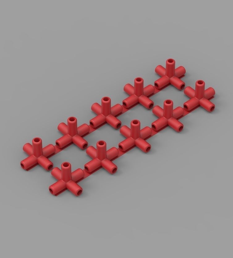 Aquarium Air Pipe 5 Way 270 Connector 3D print model_30