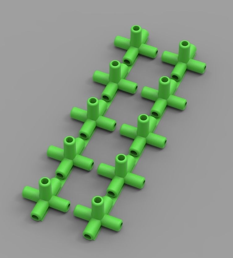 Aquarium Air Pipe 5 Way 270 Connector 3D print model_48