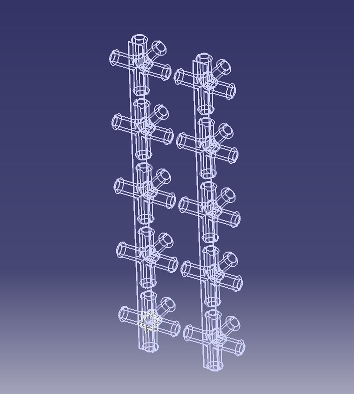 Aquarium Air Pipe 5 Way 270 Connector 3D print model_4