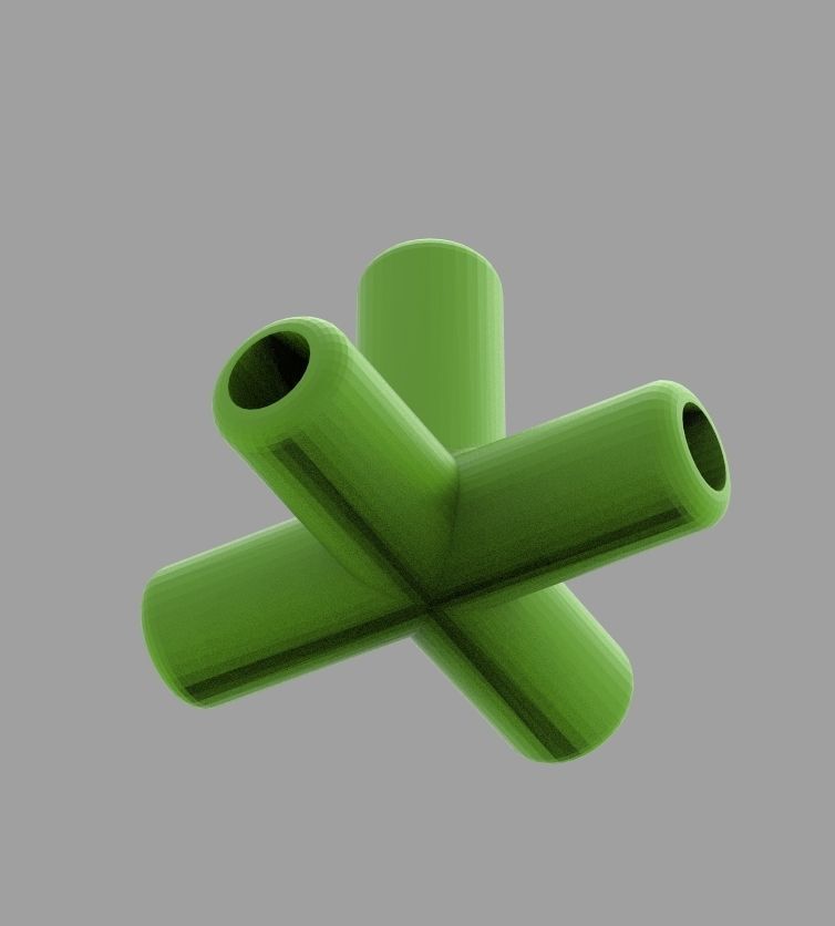 Aquarium Air Pipe 5 Way 270 Connector 3D print model_58