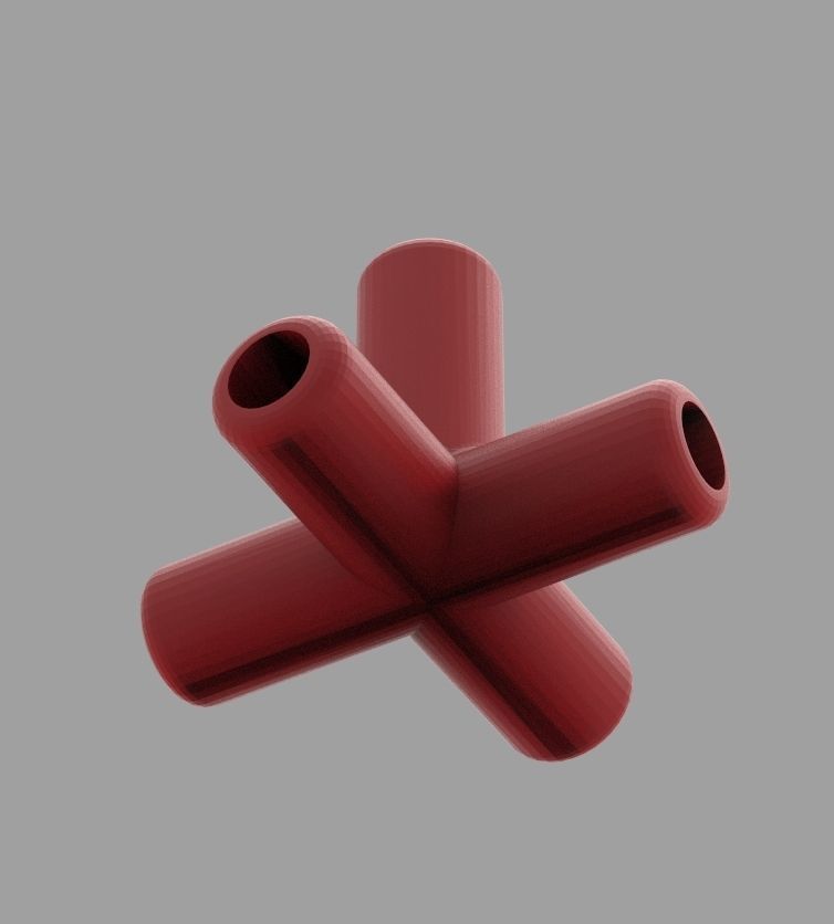 Aquarium Air Pipe 5 Way 270 Connector 3D print model_59