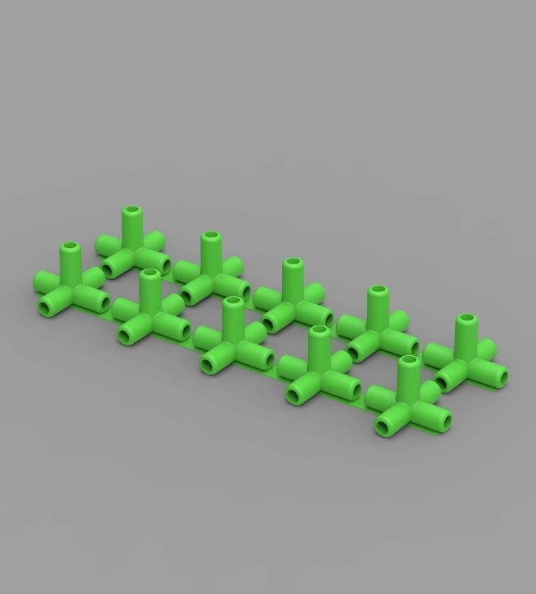 Aquarium Air Pipe 5 Way 270 Connector 3D print model_50