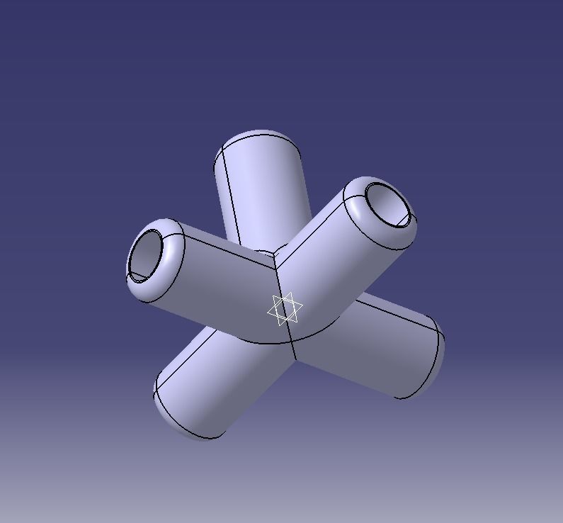 Aquarium Air Pipe 5 Way 270 Connector 3D print model_9