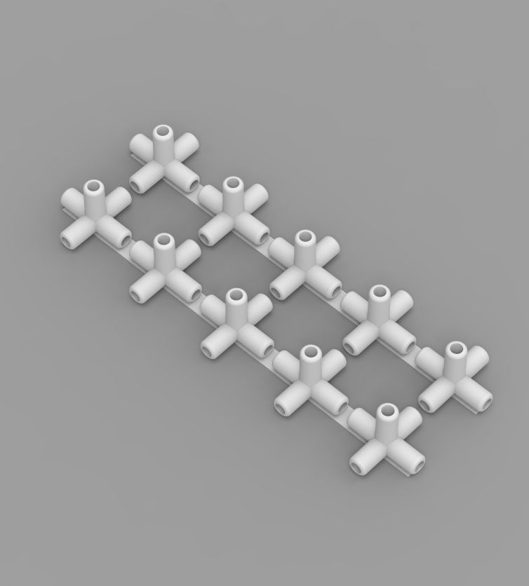 Aquarium Air Pipe 5 Way 270 Connector 3D print model_38