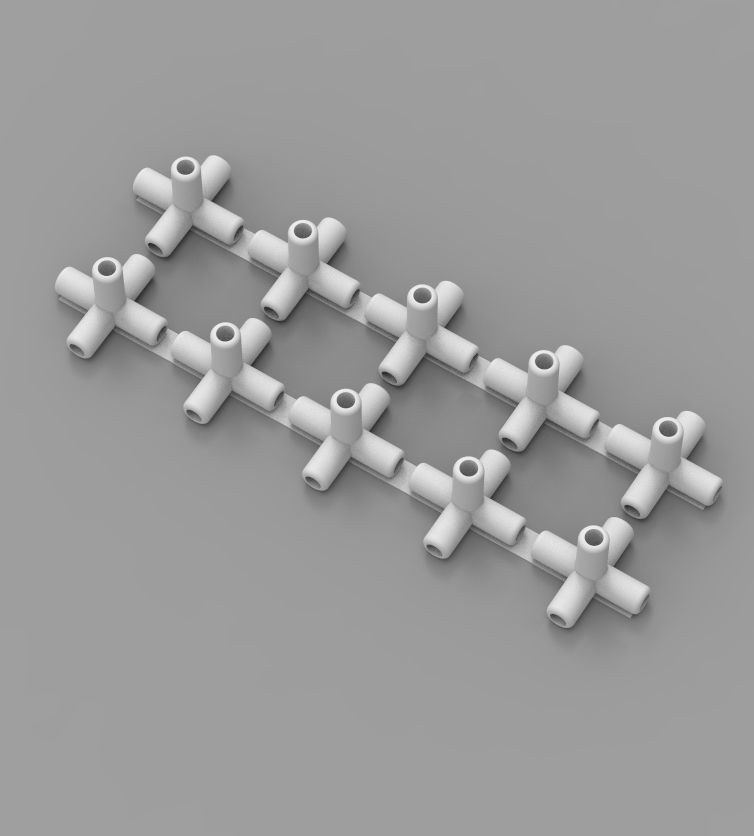 Aquarium Air Pipe 5 Way 270 Connector 3D print model_32