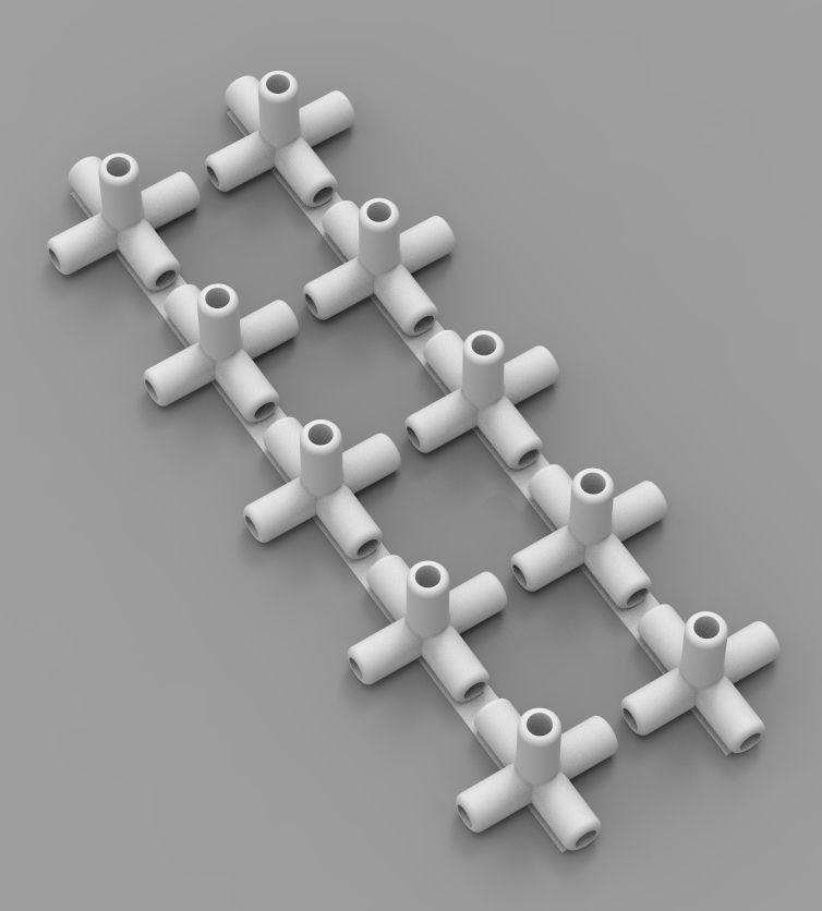 Aquarium Air Pipe 5 Way 270 Connector 3D print model_34