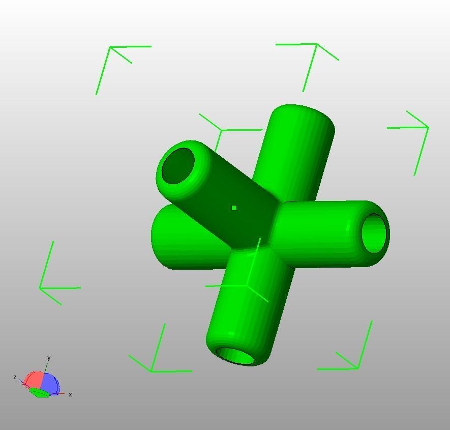 Aquarium Air Pipe 5 Way 270 Connector 3D print model_21