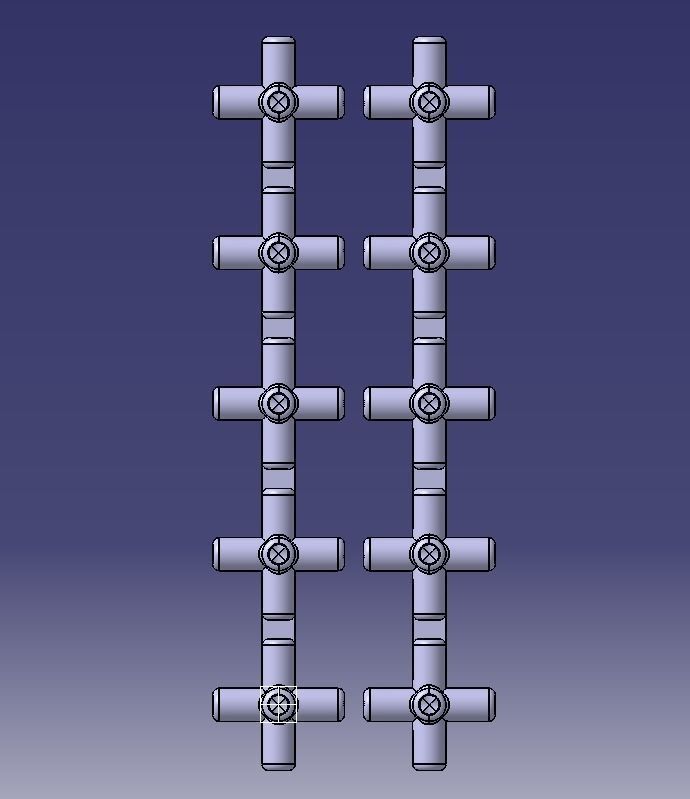 Aquarium Air Pipe 5 Way 270 Connector 3D print model_3