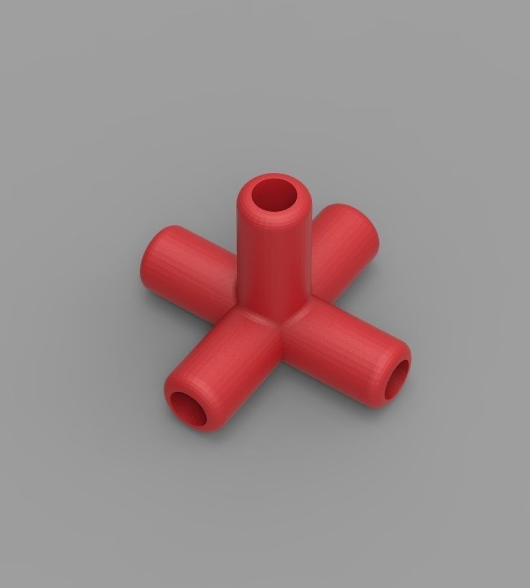 Aquarium Air Pipe 5 Way 270 Connector 3D print model_53