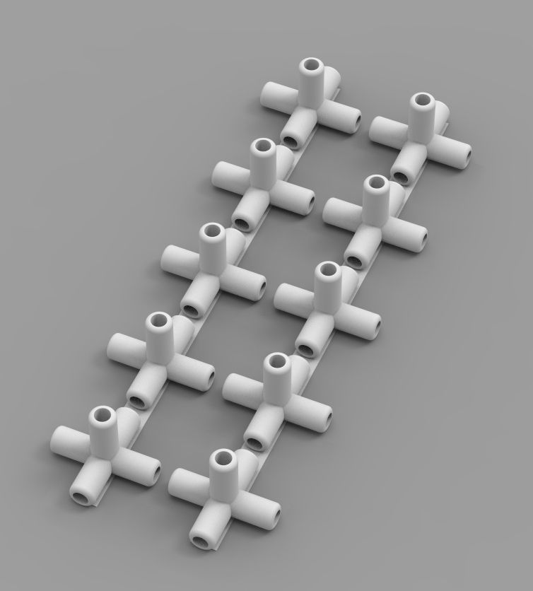 Aquarium Air Pipe 5 Way 270 Connector 3D print model_35