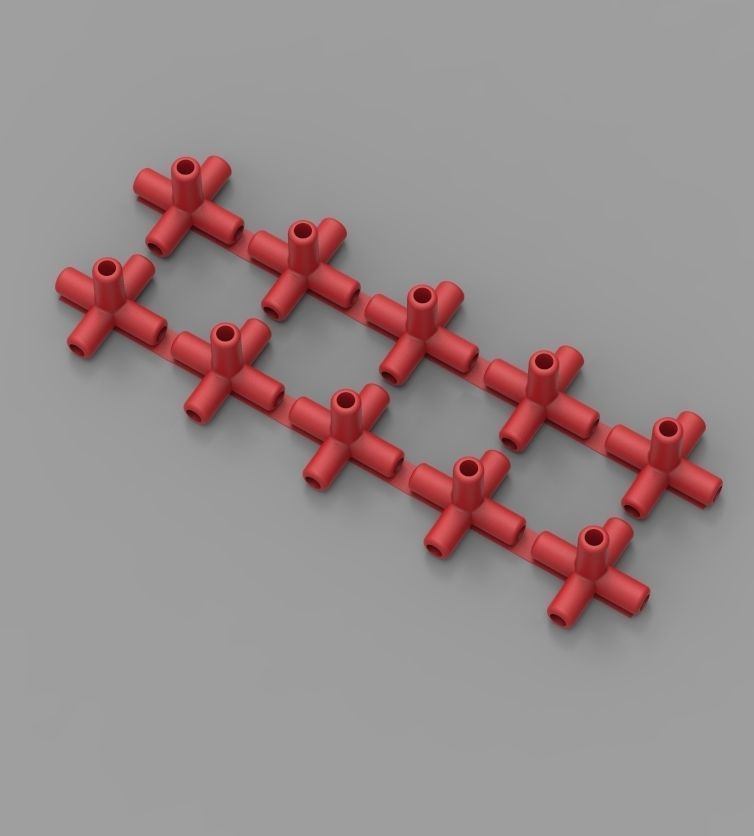 Aquarium Air Pipe 5 Way 270 Connector 3D print model_44