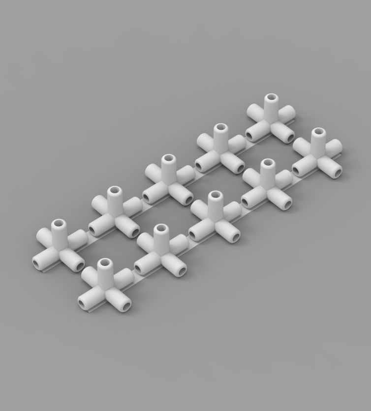 Aquarium Air Pipe 5 Way 270 Connector 3D print model_29