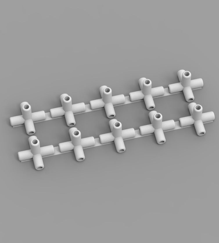 Aquarium Air Pipe 5 Way 270 Connector 3D print model_37