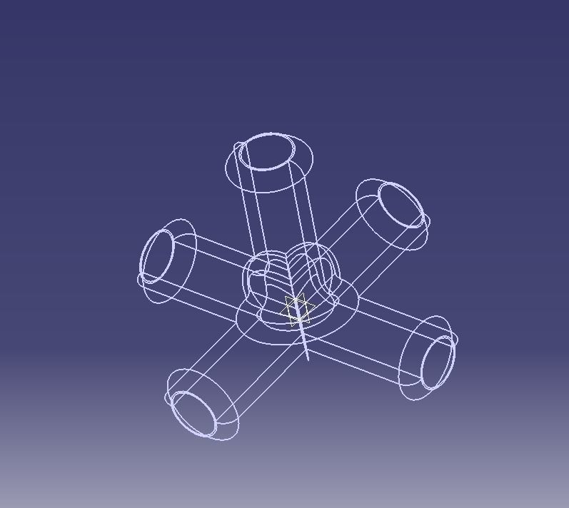 Aquarium Air Pipe 5 Way 270 Connector 3D print model_10