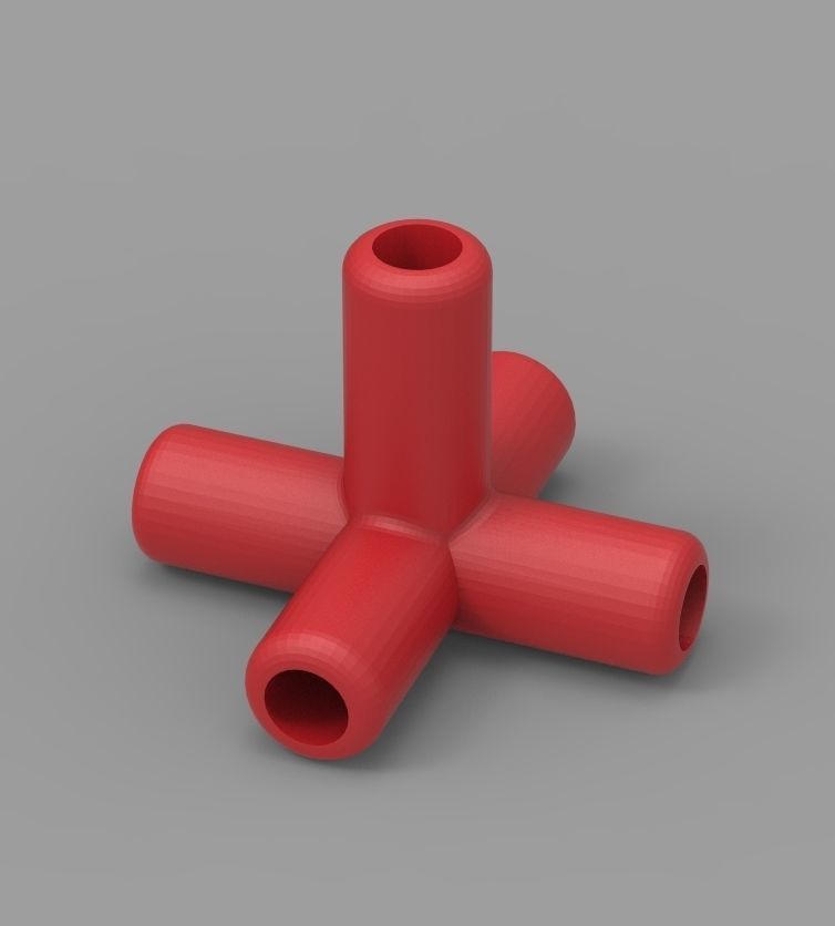 Aquarium Air Pipe 5 Way 270 Connector 3D print model_54