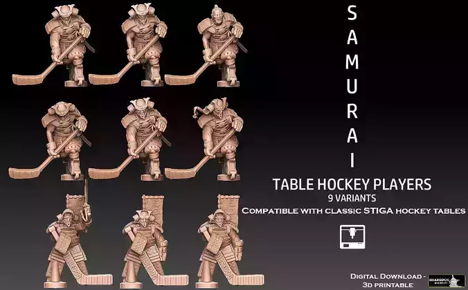 Samurai Table Hockey Player Team 3D print model