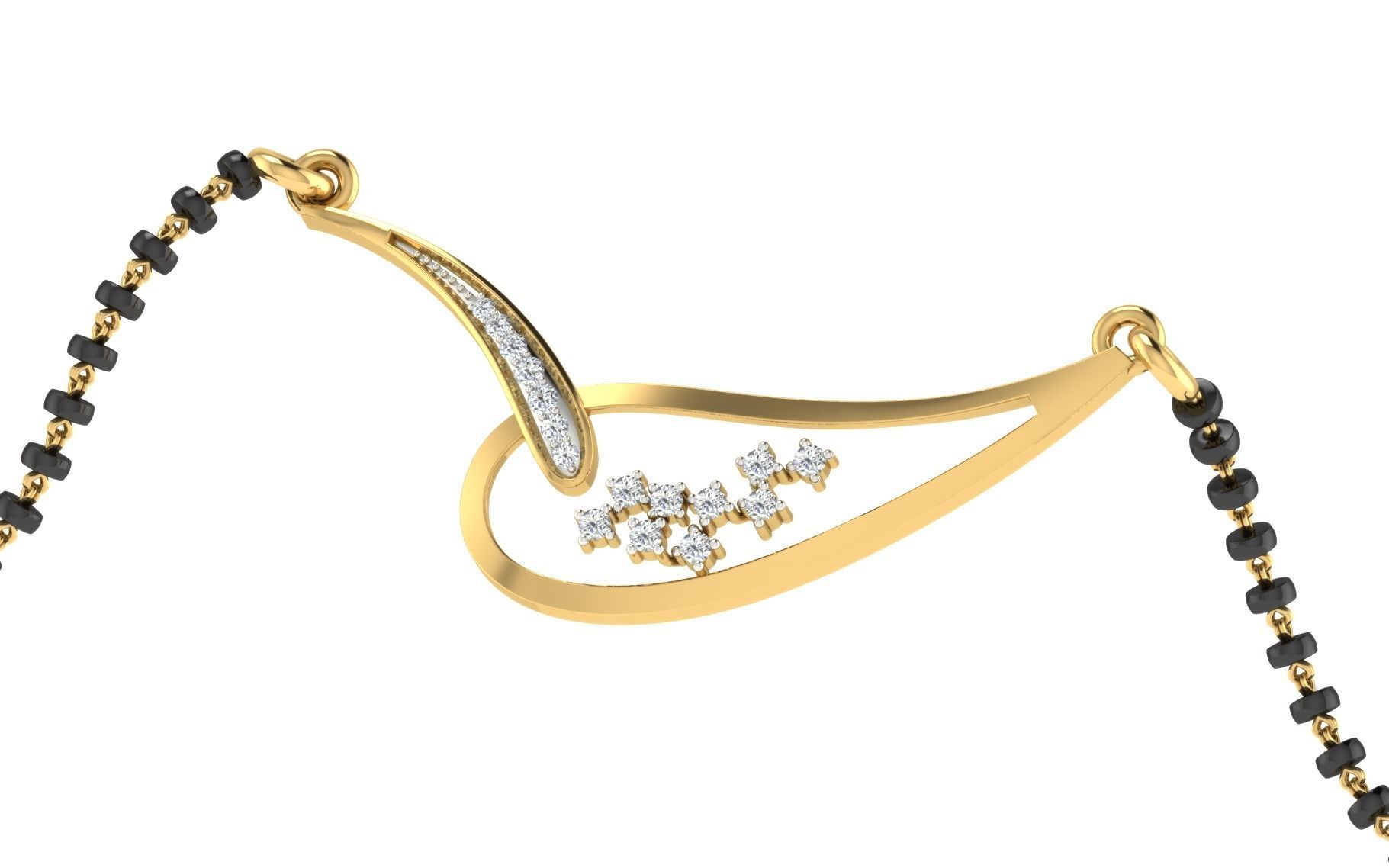 light weight yellow gold  diamond pendent -EZ T-10 3D print model_1