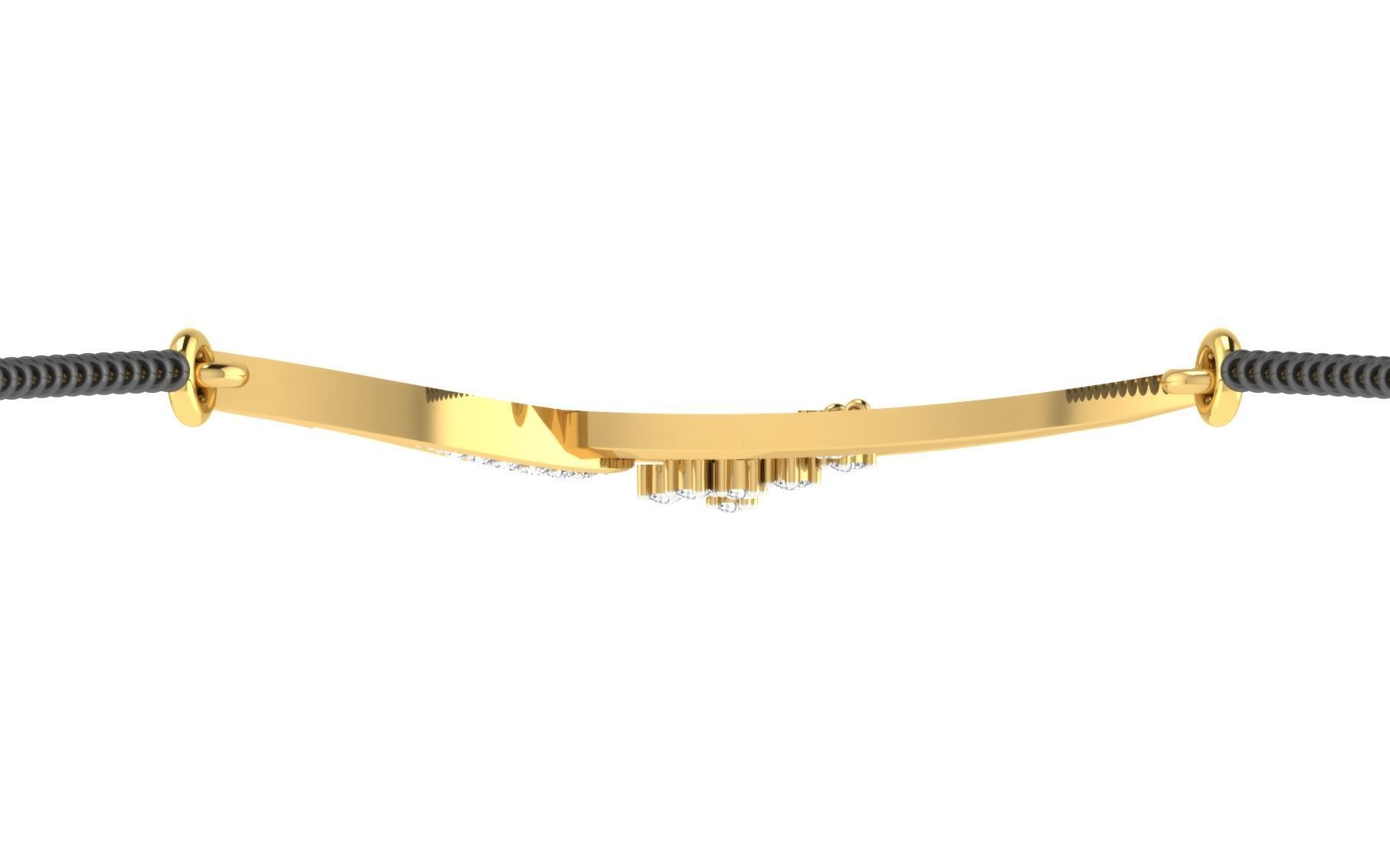 light weight yellow gold  diamond pendent -EZ T-10 3D print model_7