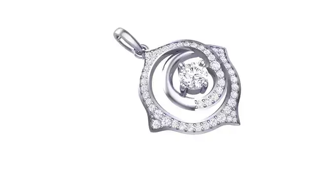  Round Solitaire Diamond Pendant