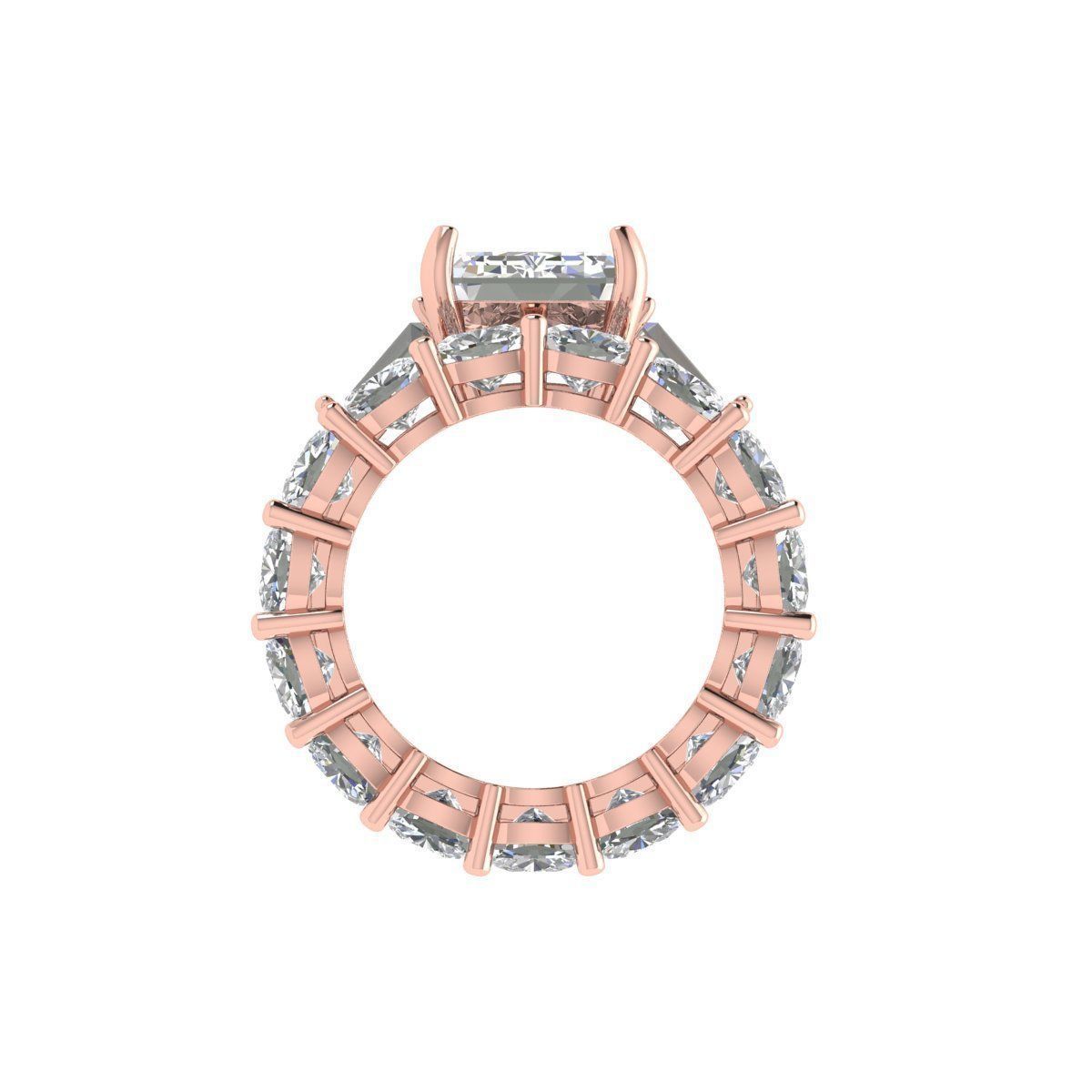 3-stone Emerald With Cushion Band Ring 3D print model_6