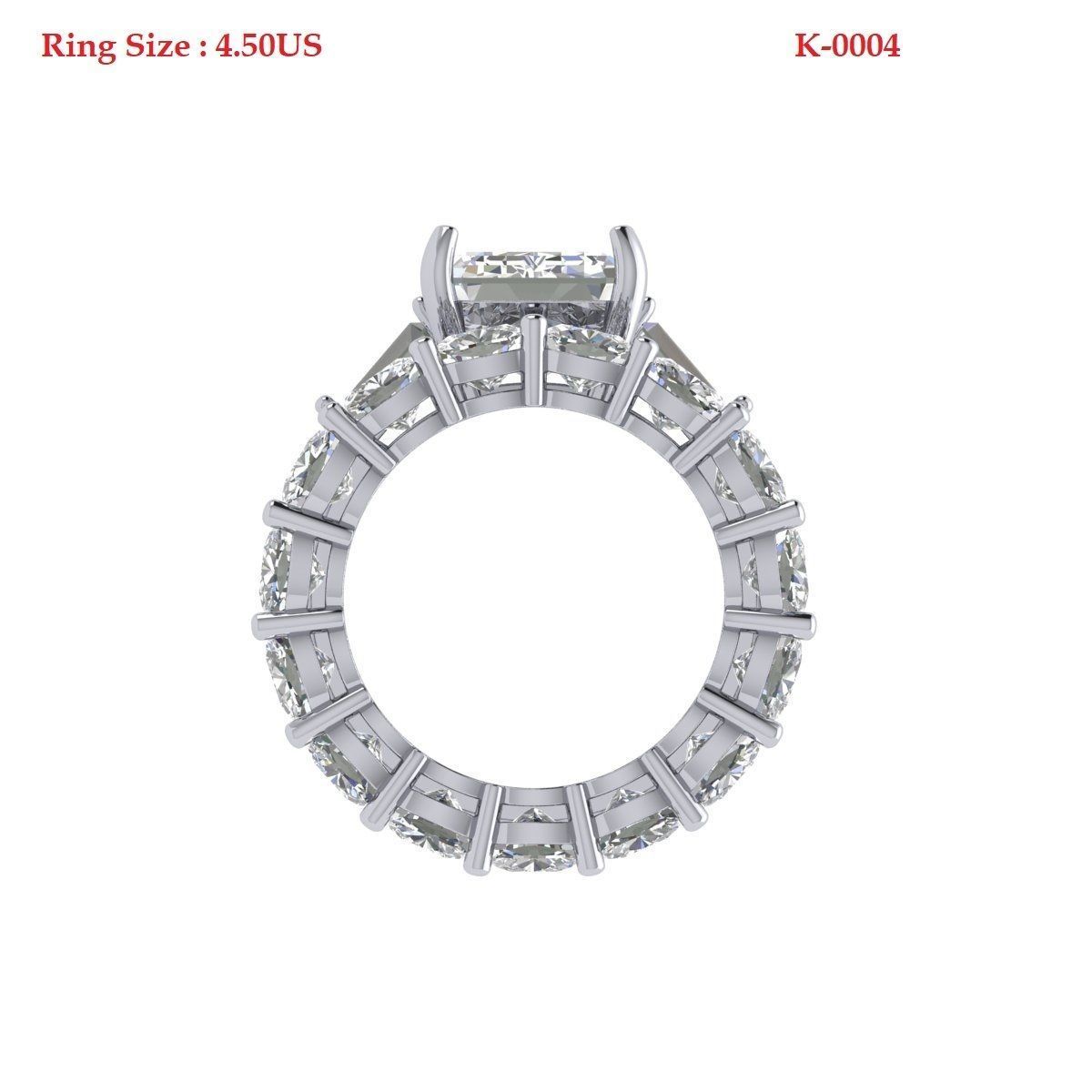 3-stone Emerald With Cushion Band Ring 3D print model_7