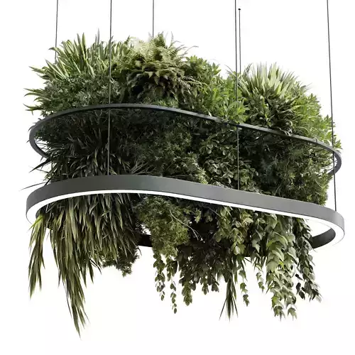 Rectangle pot light pendant - plant light hanging 19