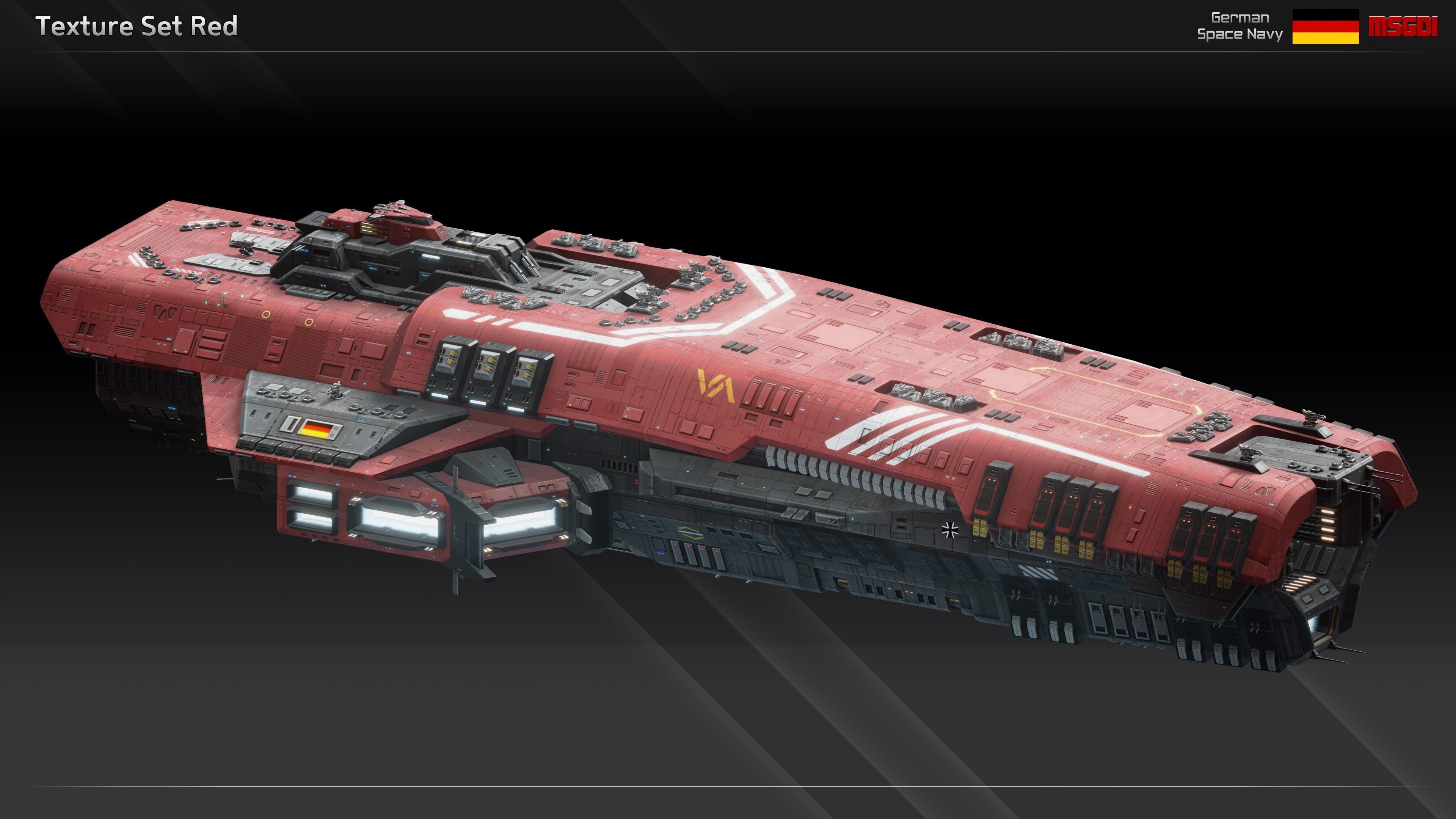 GSN Spaceship Fafnir Class Flagship Low-poly 3D model_14