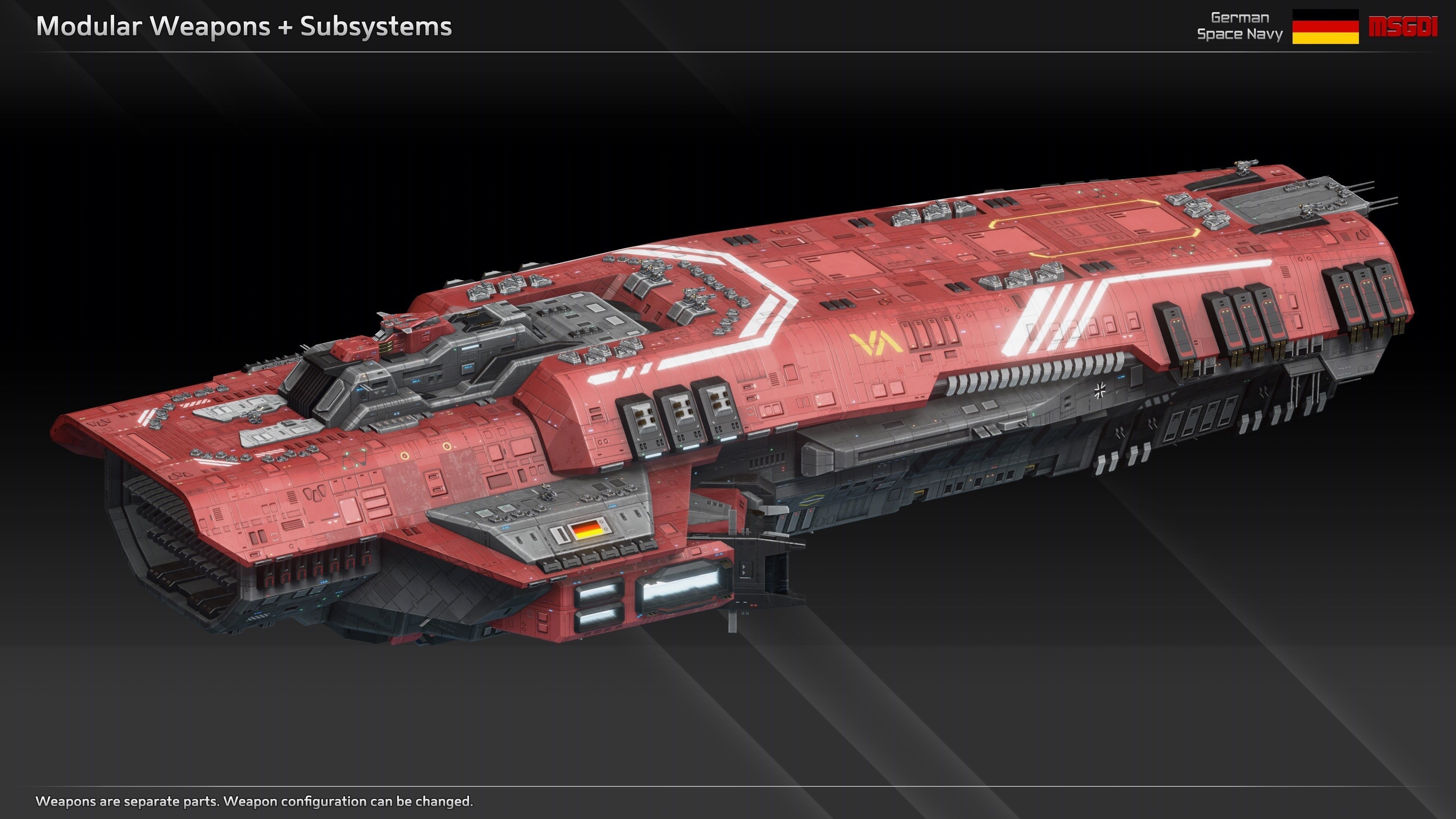 GSN Spaceship Fafnir Class Flagship Low-poly 3D model_6