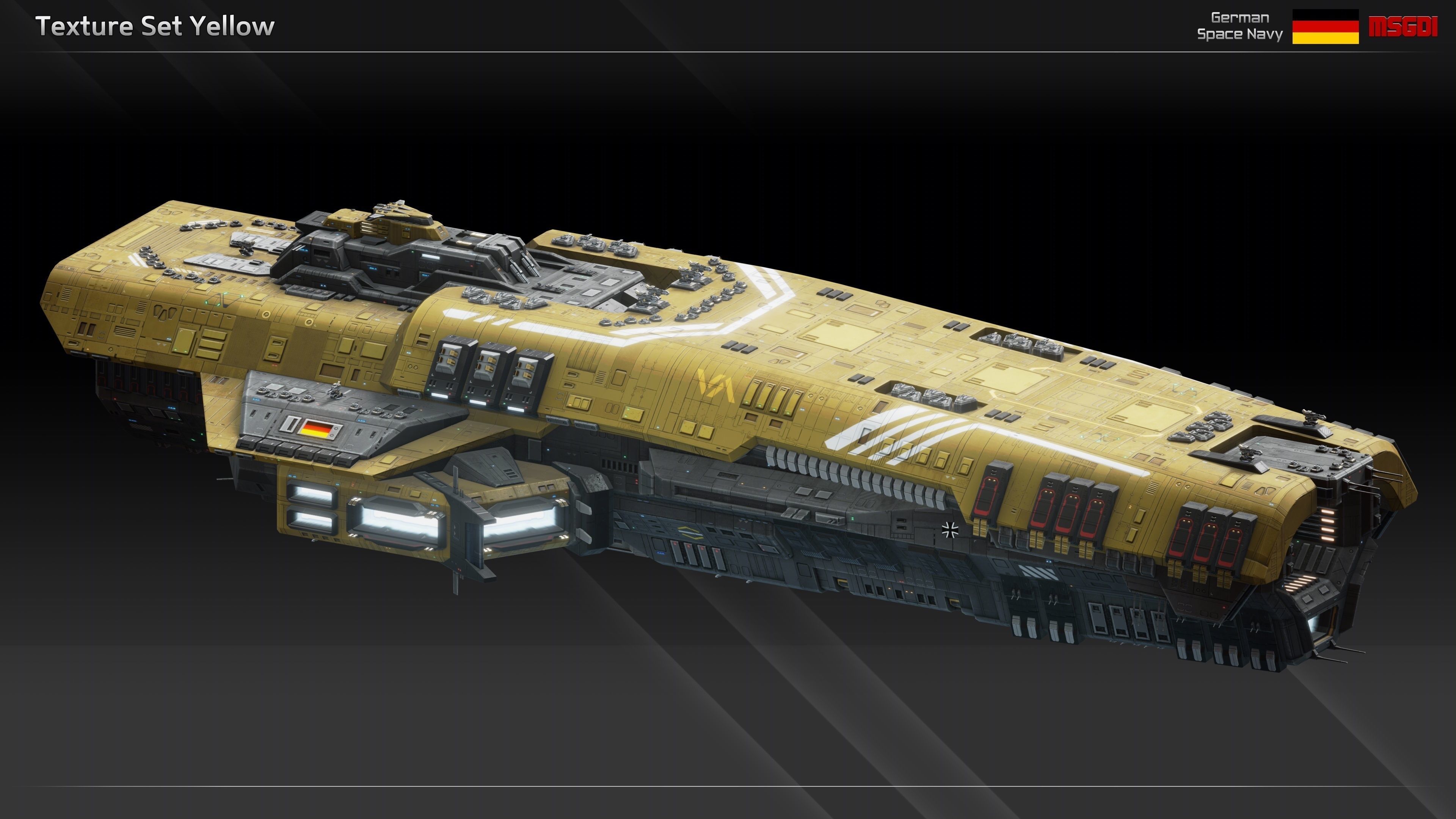 GSN Spaceship Fafnir Class Flagship Low-poly 3D model_16