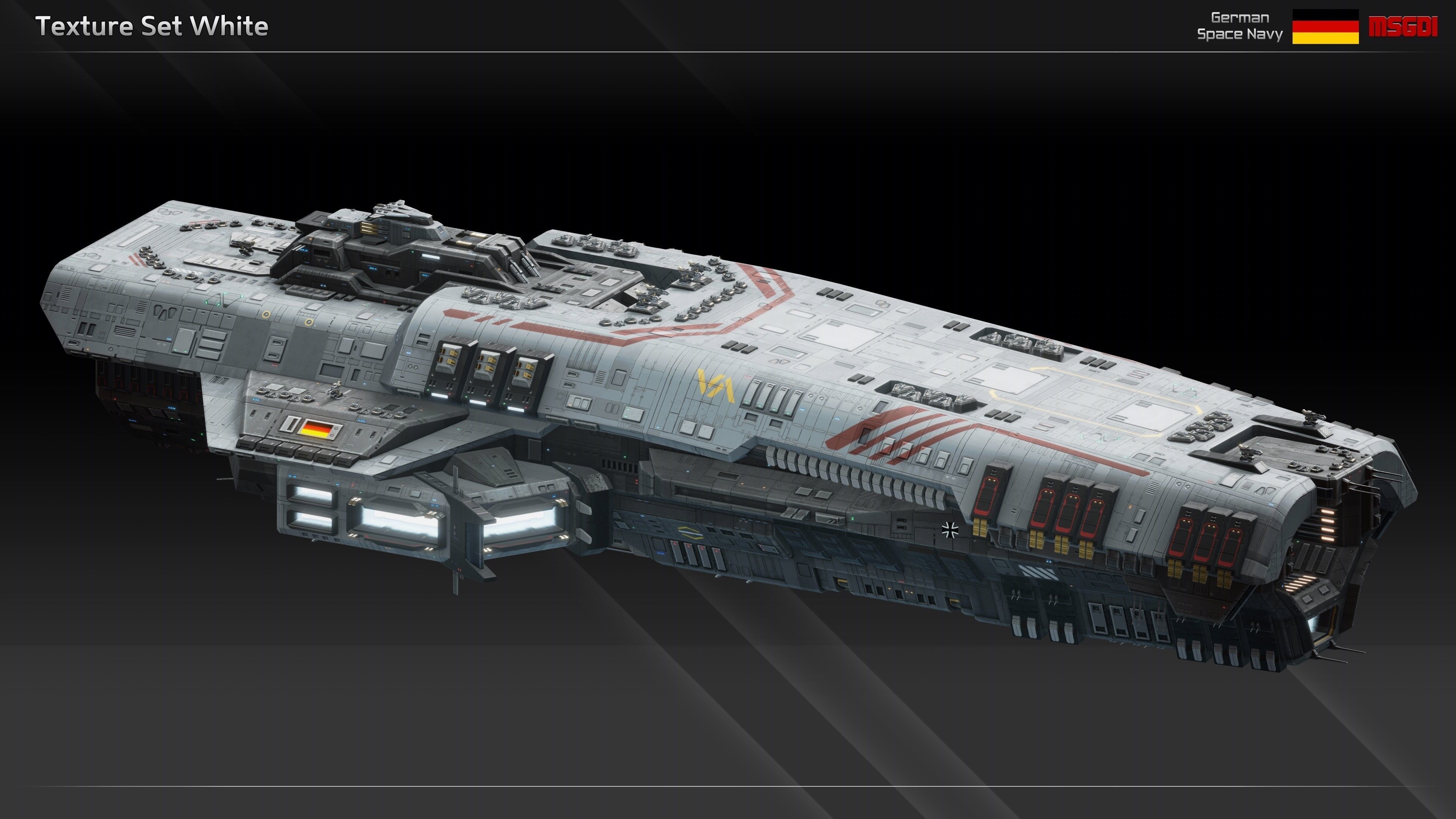 GSN Spaceship Fafnir Class Flagship Low-poly 3D model_15