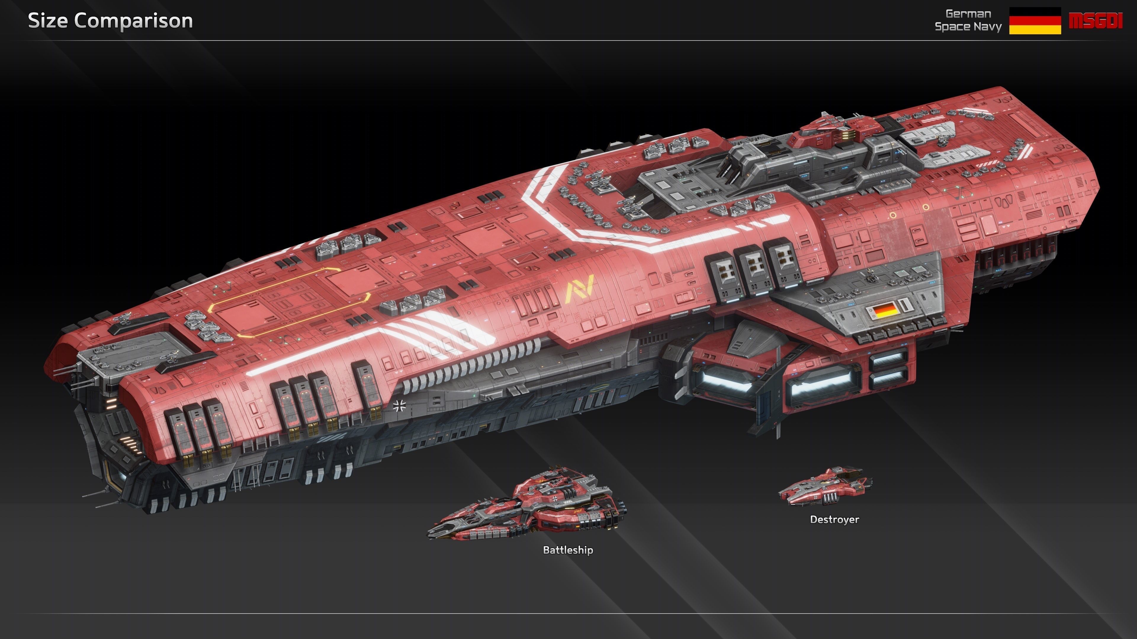 GSN Spaceship Fafnir Class Flagship Low-poly 3D model_7