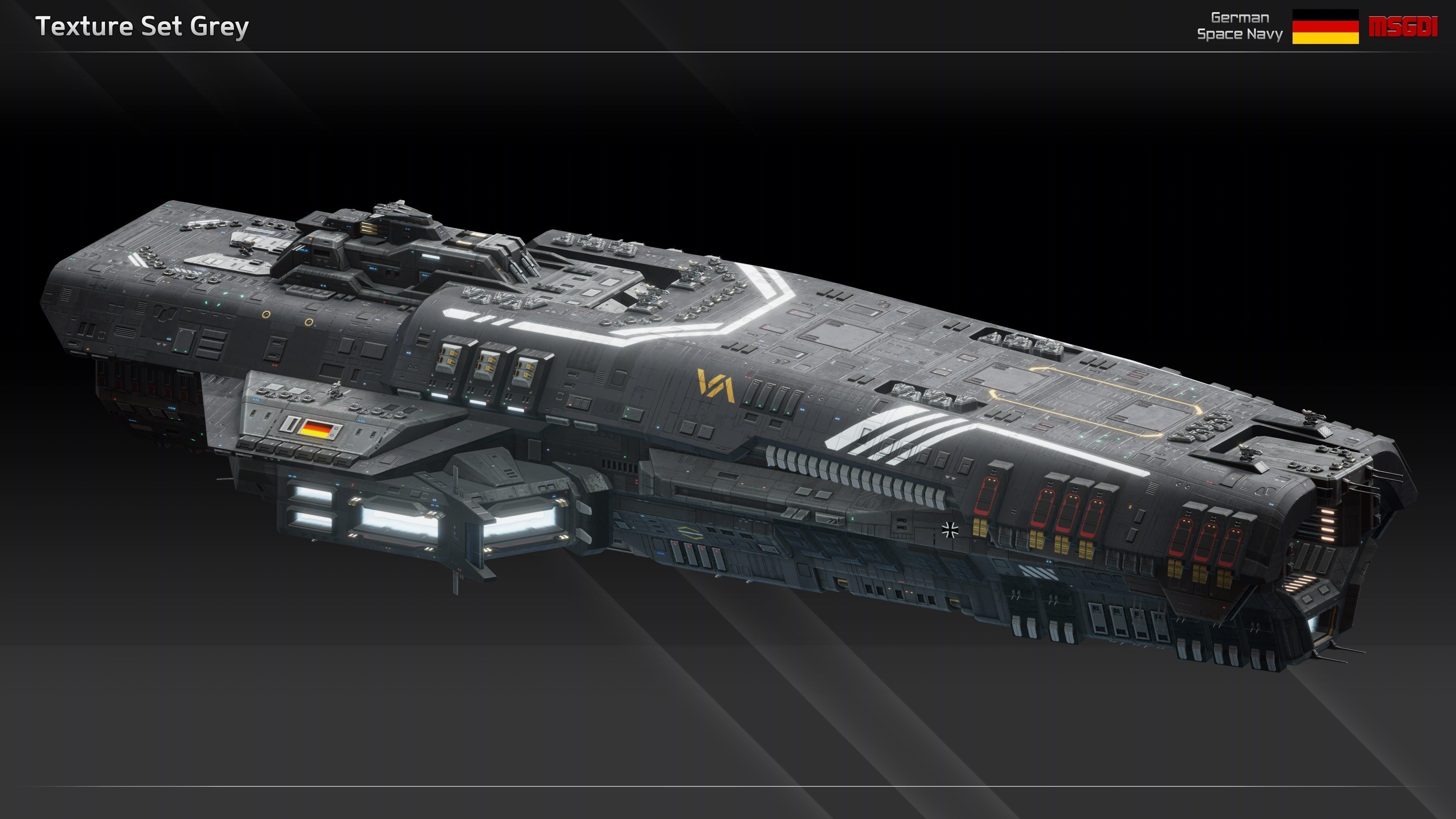 GSN Spaceship Fafnir Class Flagship Low-poly 3D model_13