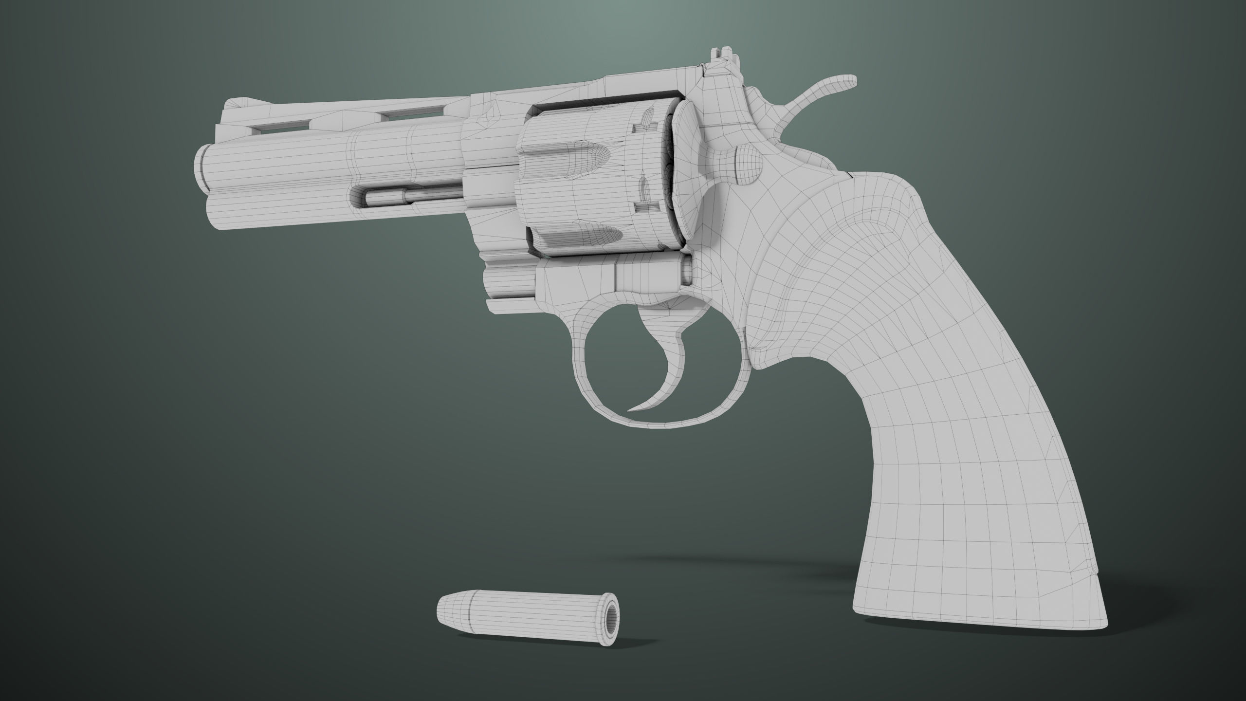 Revolver 05 Medium Black All PBR Unity UE Textures Low-poly 3D model_28