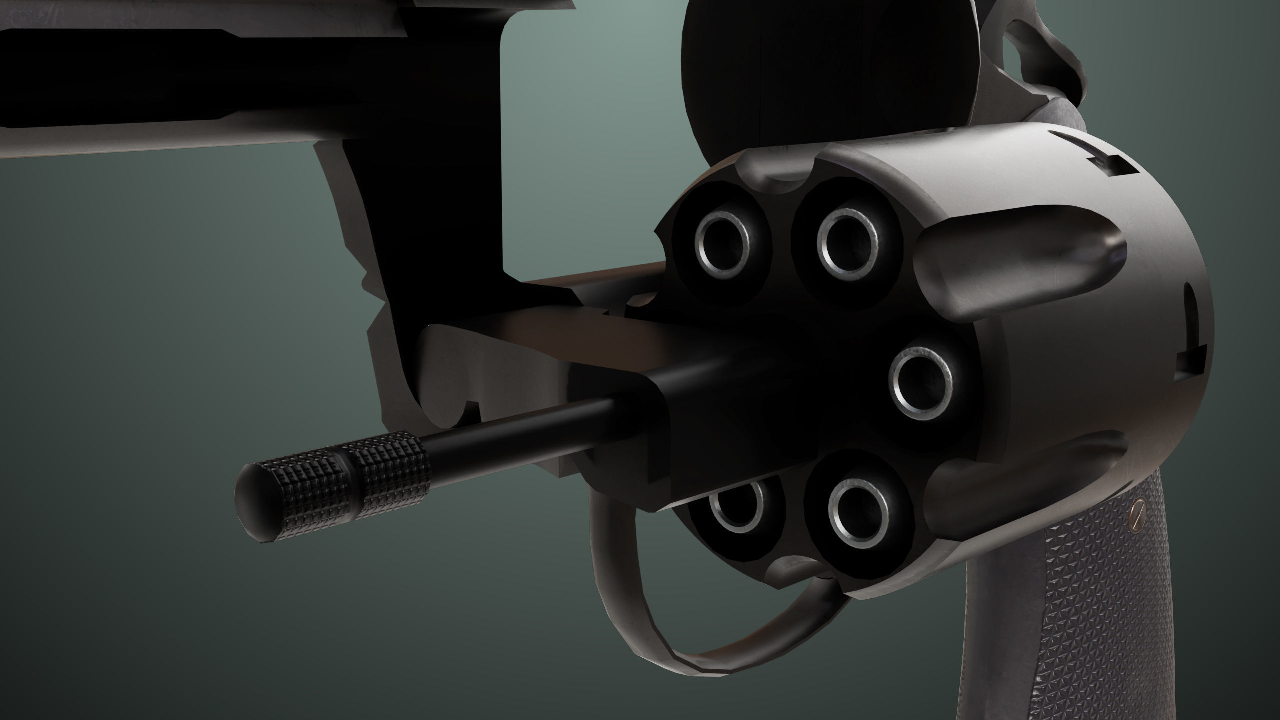 Revolver 05 Medium Black All PBR Unity UE Textures Low-poly 3D model_13
