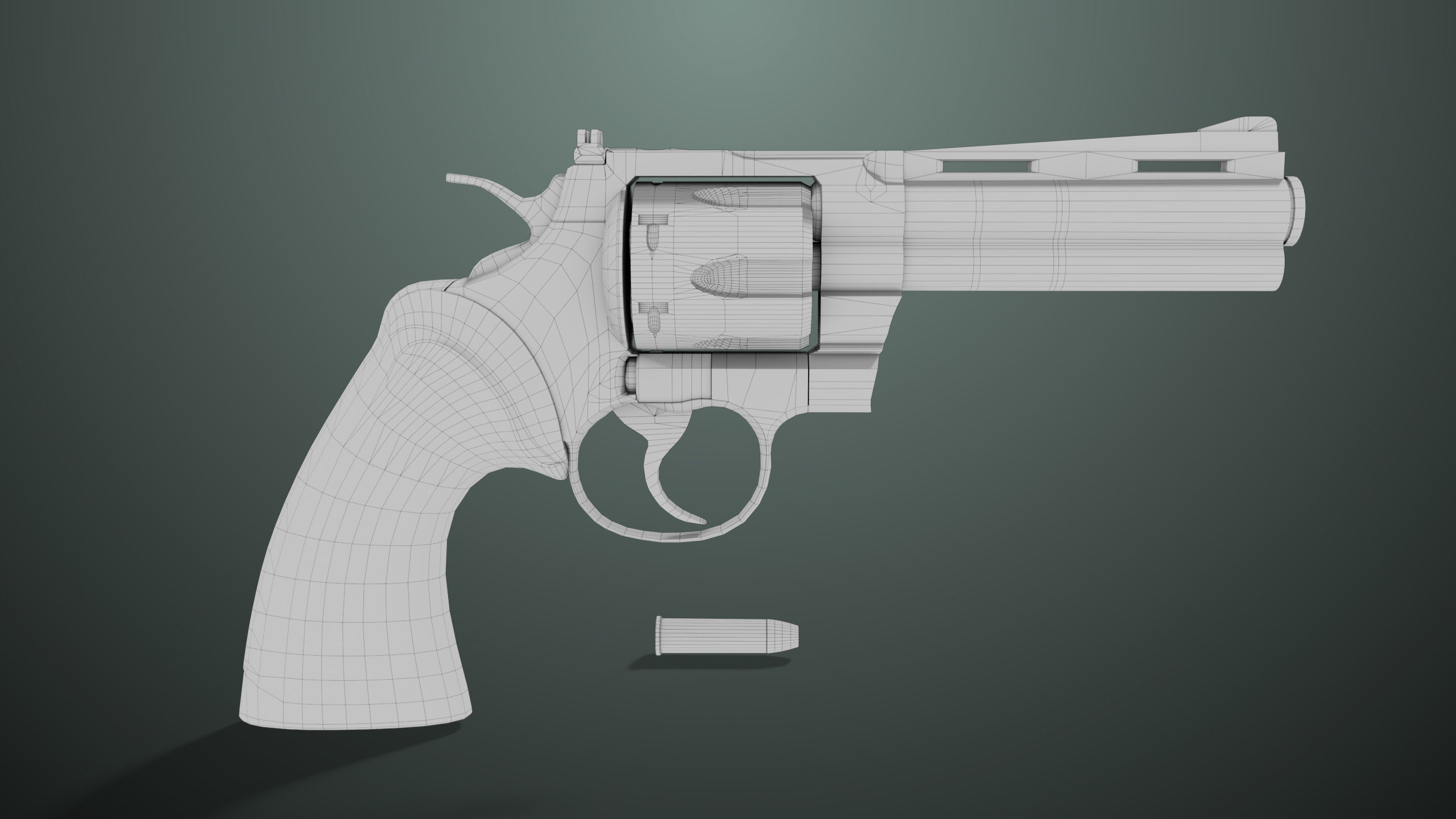 Revolver 05 Medium Black All PBR Unity UE Textures Low-poly 3D model_18
