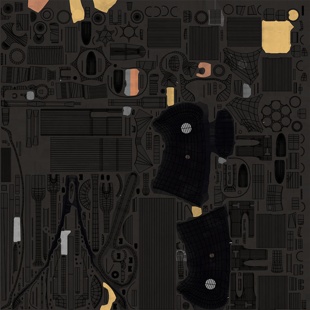 Revolver 05 Medium Black All PBR Unity UE Textures Low-poly 3D model_37